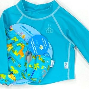 I play 6 months Long Sleeve rash guard and jungle swim diaper
